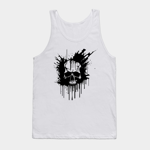 skull ink splatter Tank Top by lkn